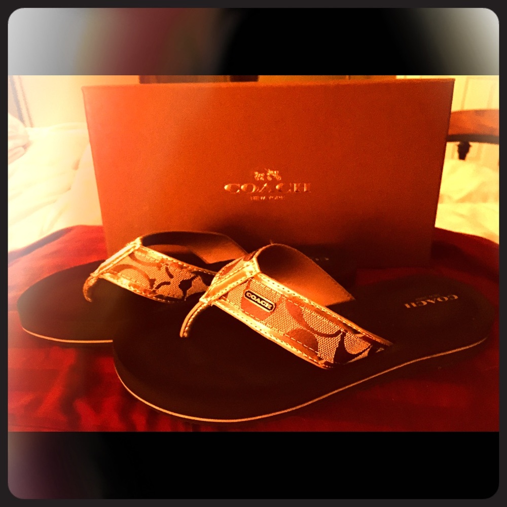 Coach Signature Flip Flops